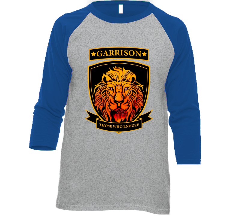 Garrison Grey/royal Raglan 3/4 Sleeve Shirt Garrison Grey/royal Raglan 3/4 Sleeve Shirt
