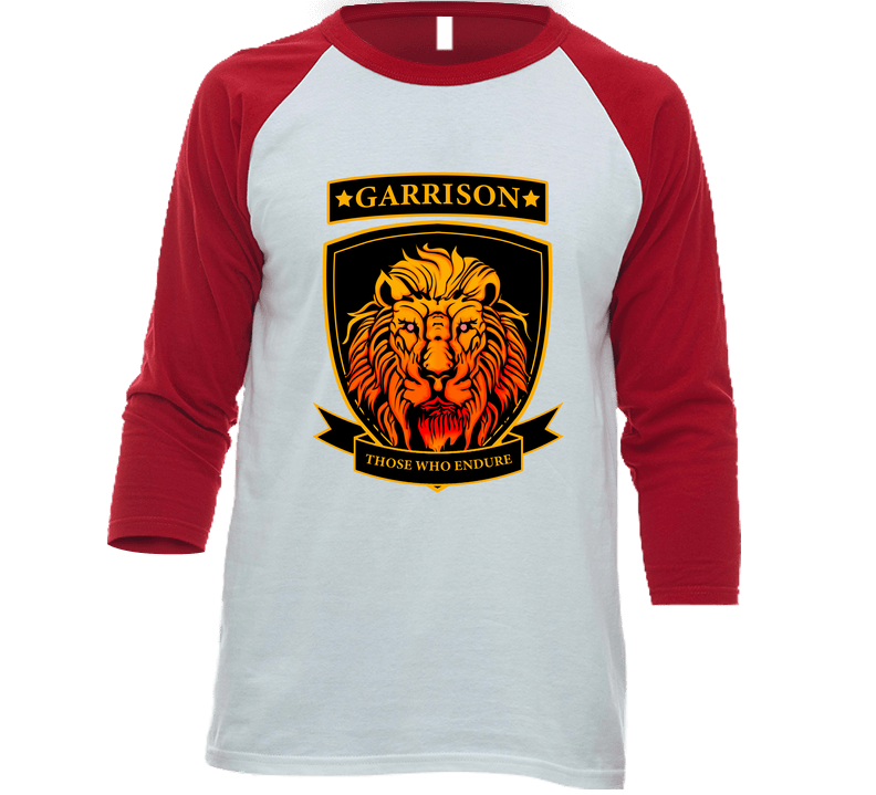 Garrison White/red Raglan 3/4 Sleeve Shirt