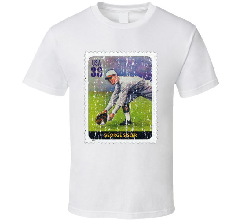 Legends Of Baseball George Sisler Stamp Collector Gift Worn Look T Shirt Legends Of Baseball George Sisler Stamp Collector Gift Worn Look T Shirt