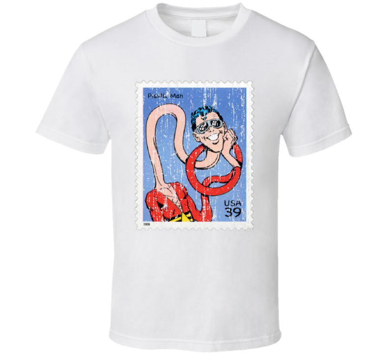 DC Comic Plastic Man Stamp Collector Gift Worn Look T Shirt DC Comic Plastic Man Stamp Collector Gift Worn Look T Shirt