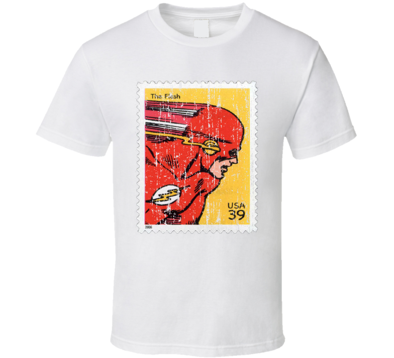 DC Comic The Flash Stamp Collector Gift Worn Look T Shirt DC Comic The Flash Stamp Collector Gift Worn Look T Shirt
