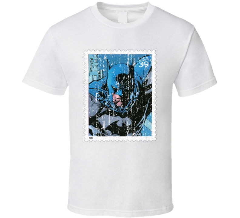 DC Comic Batman Stamp Collector Gift Worn Look T Shirt DC Comic Batman Stamp Collector Gift Worn Look T Shirt