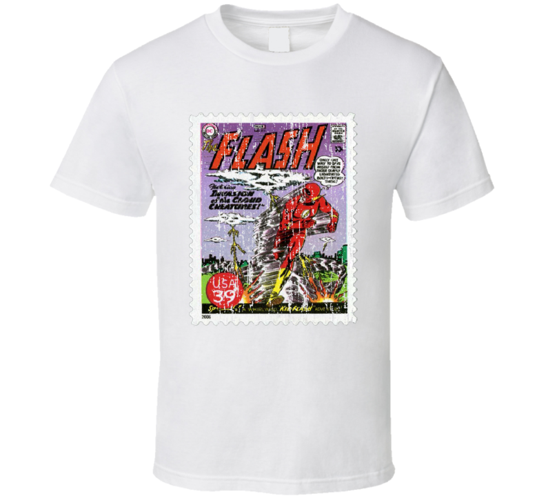DC Comic The Flash Stamp Collectors Gift Worn Look T Shirt DC Comic The Flash Stamp Collectors Gift Worn Look T Shirt