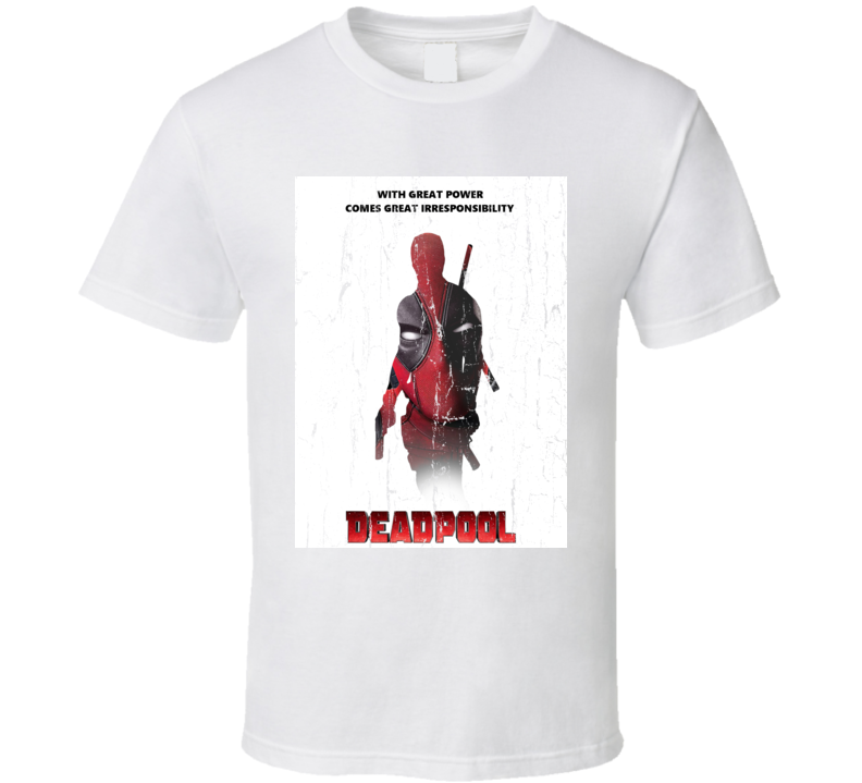 With Great Power Comes Great Irresponsiblility Deadpool 2 Marvel Superhero Action Comedy Movie Cool Fan Gift T Shirt With Great Power Comes Great Irresponsiblility Deadpool 2 Marvel Superhero Action Comedy Movie Cool Fan Gift T Shirt