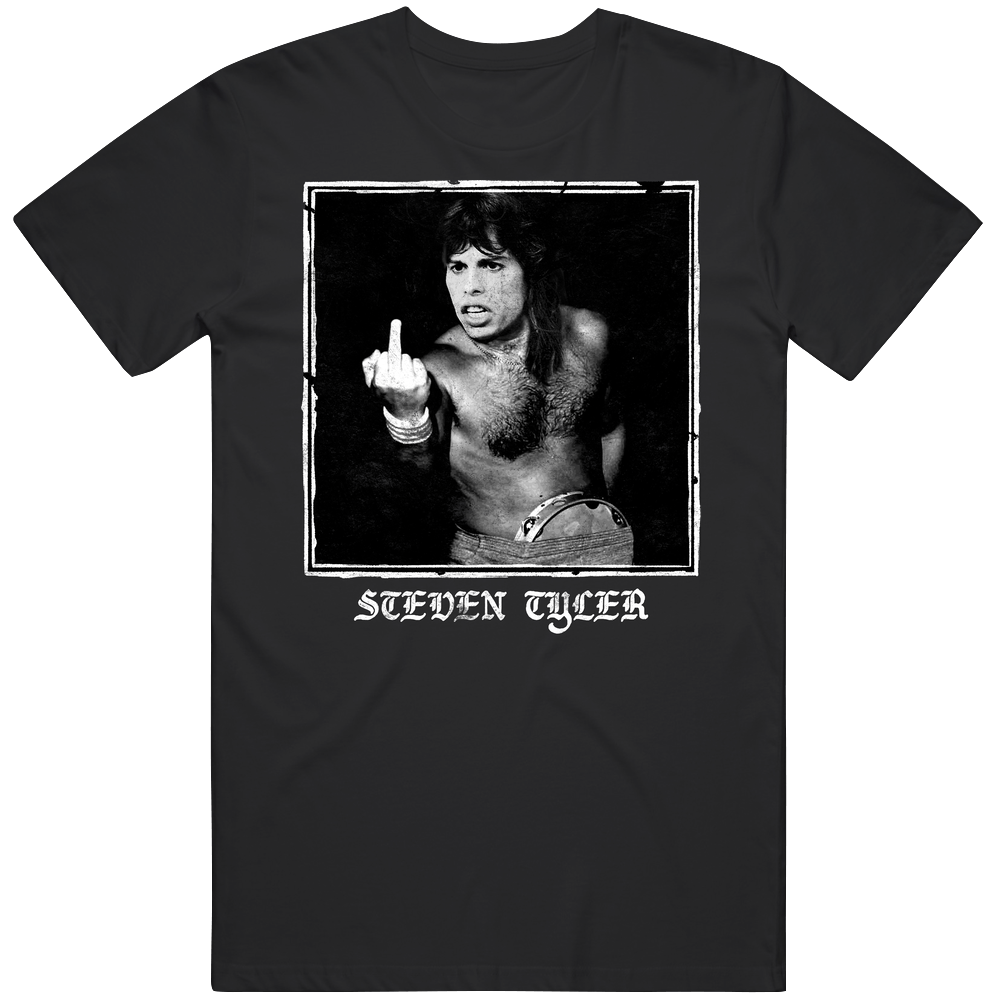 Steven Tyler Middle Finger Worn Look T Shirt
