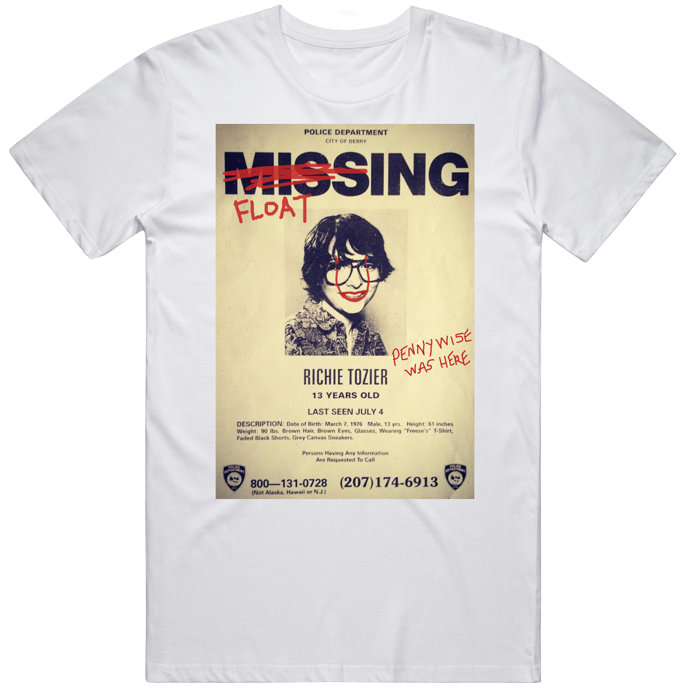 Floating Missing Poster Pennywise It The Clown Stephen King Horror Mov