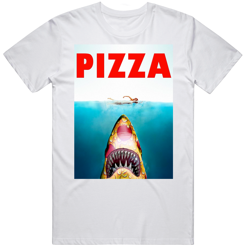 Jaws Pizza Parody T Shirt