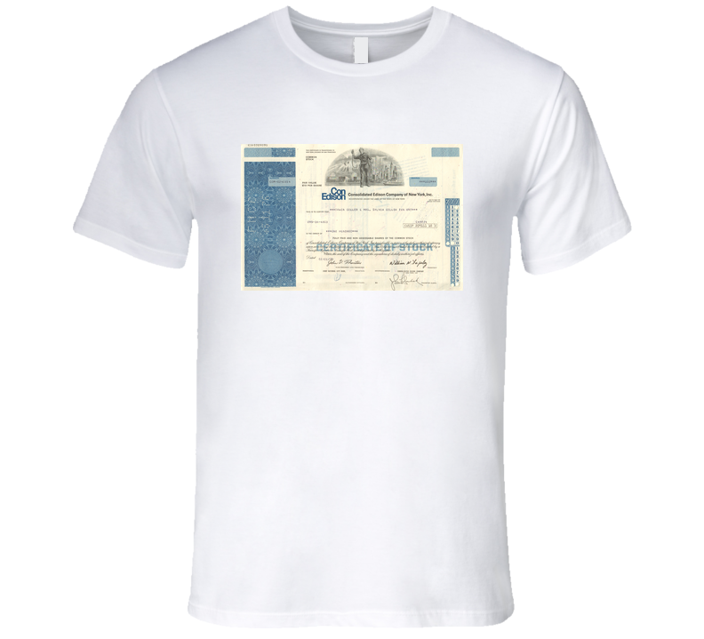 Consolidated Edison (coned) Stock Certificate T Shirt Consolidated Edison (coned) Stock Certificate T Shirt