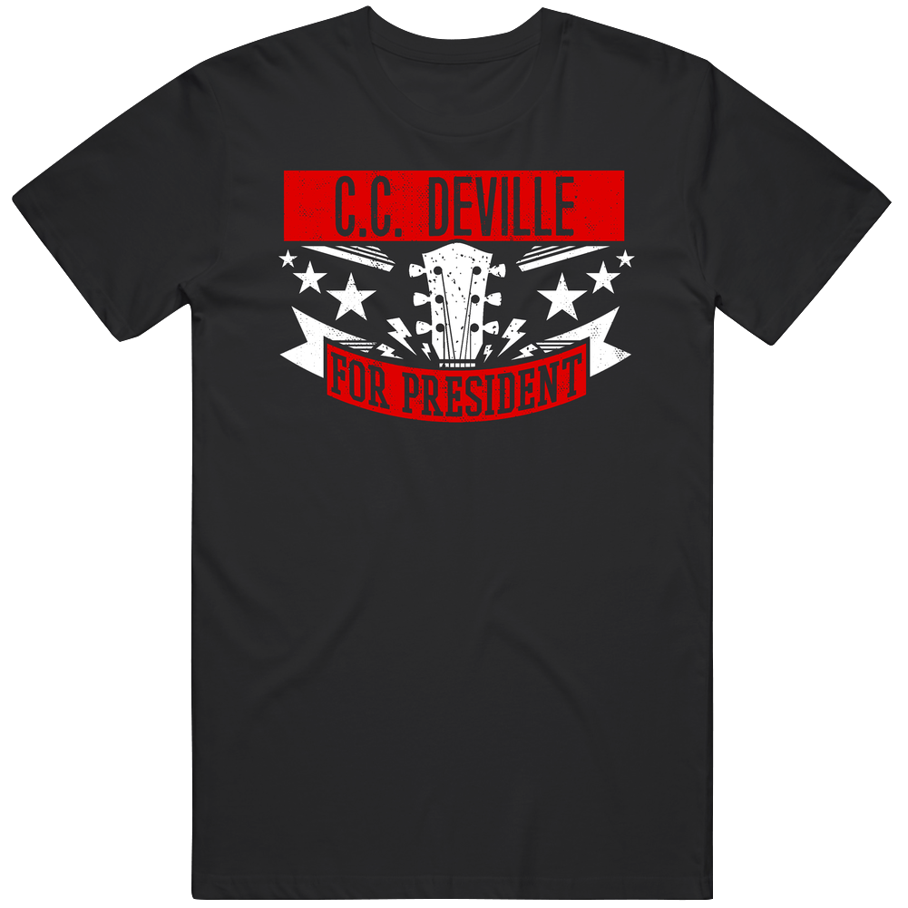 C.c. Deville For President Guitarist Music Player Election Parody Fan T Shirt