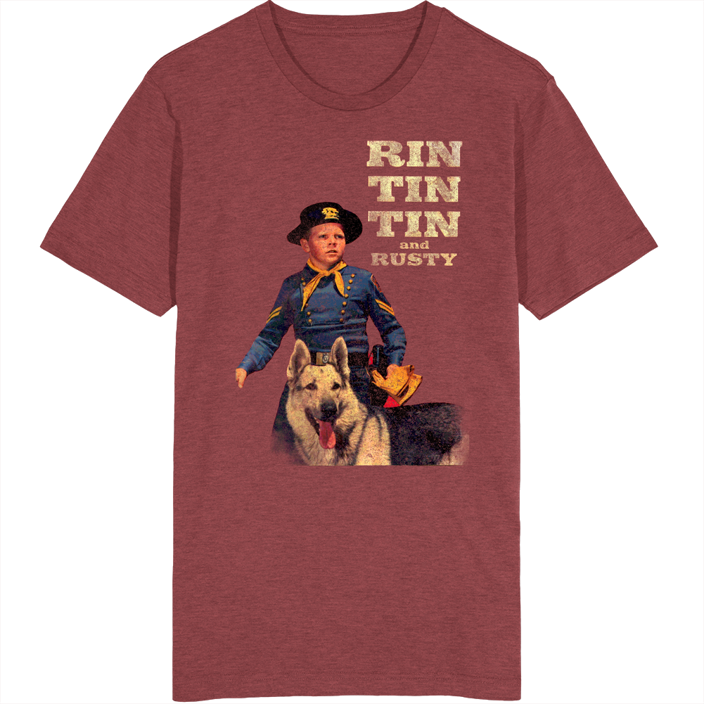 Rin Tin Tin And Rusty Retro 50s Tv Show Poster Vintage Unisex Classic Television TV Show T Shirt