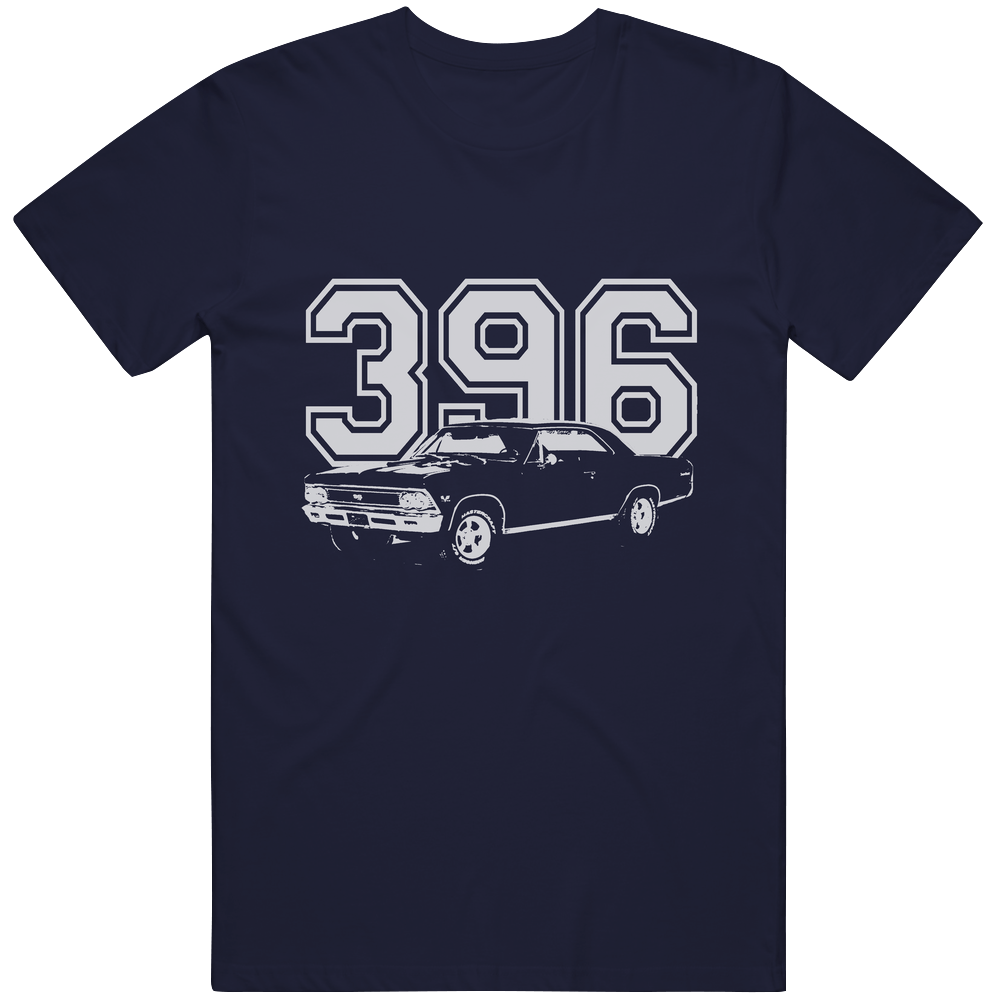 1966 Chevelle Three Quarter Angle View With Engine Size Dark Color Unisex Cotton Tee Classic T Shirt