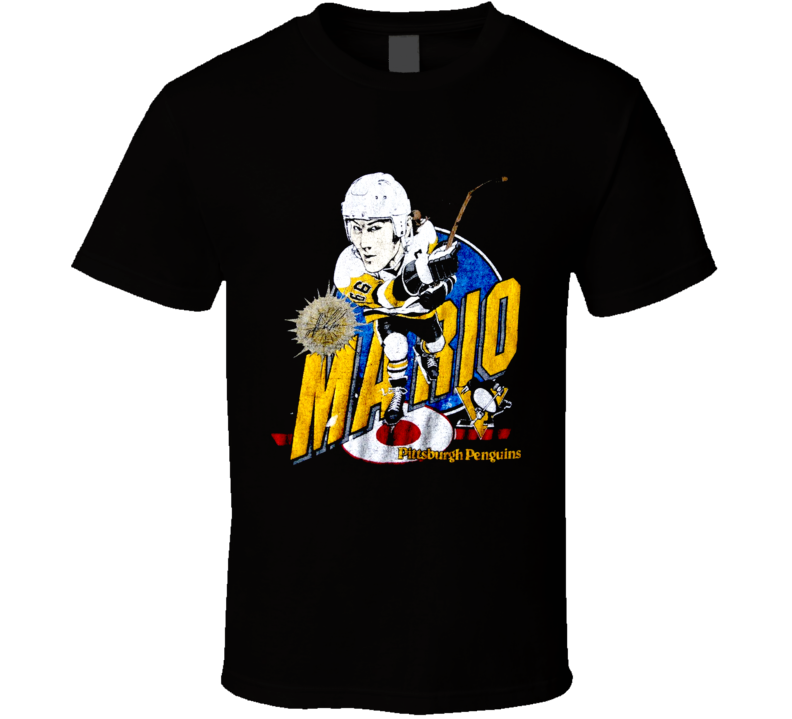 Mario Lemieux Retro Hockey Caricature T Shirt Mario Lemieux Retro Hockey Caricature T Shirt