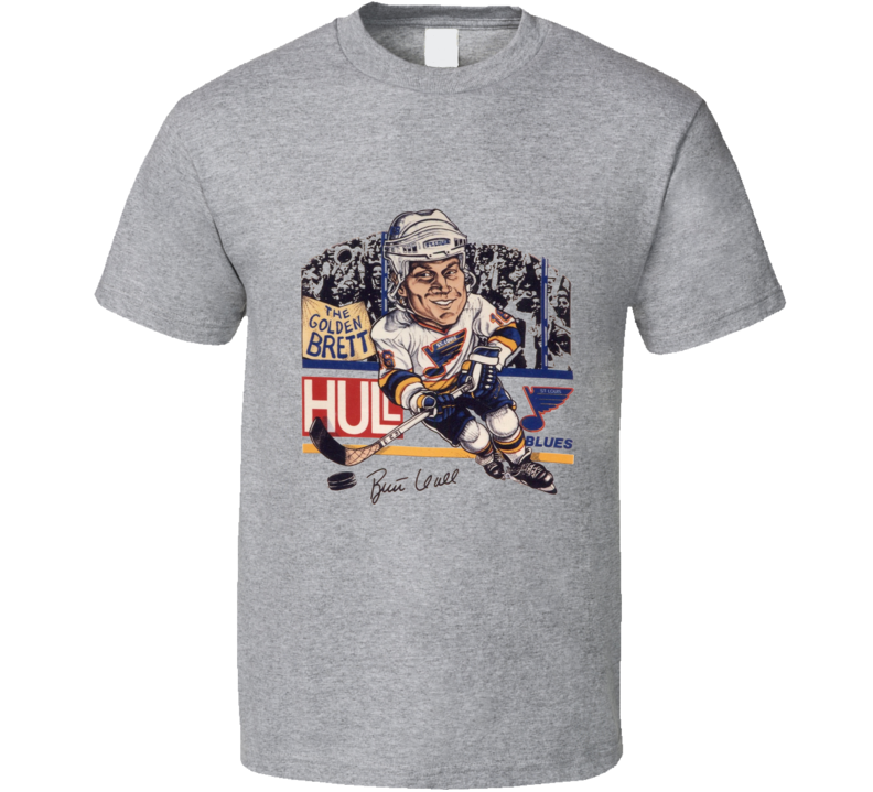 Brett Hull Golden Brett Retro Hockey Caricature T Shirt Brett Hull Golden Brett Retro Hockey Caricature T Shirt