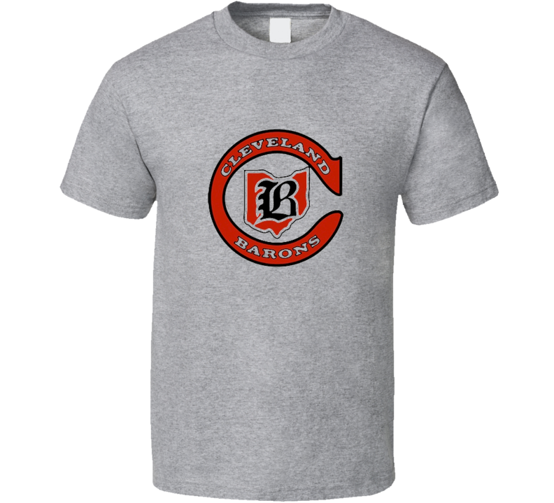 Cleveland Barons WHA Hockey Retro T Shirt - Grey Cleveland Barons WHA Hockey Retro T Shirt - Grey