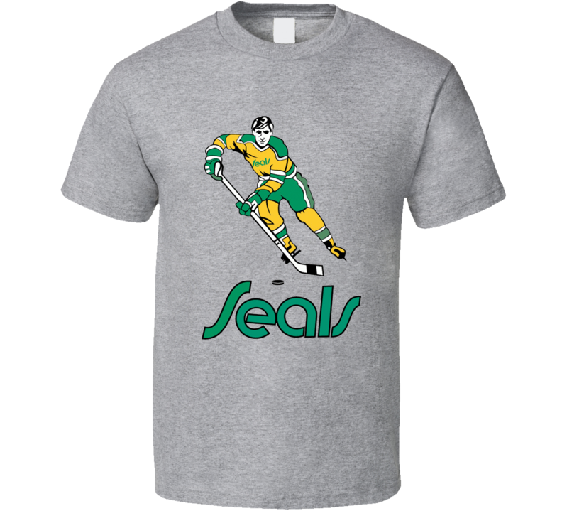 Oakland Seals WHA Hockey T Shirt - Grey Oakland Seals WHA Hockey T Shirt - Grey