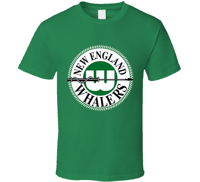 New England Whalers Retro WHA Hockey T Shirt - Green New England Whalers Retro WHA Hockey T Shirt - Green