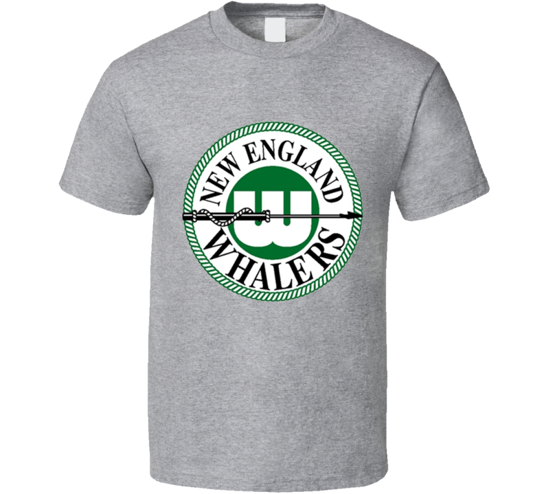 New England Whalers WHA Hockey T Shirt - GREY New England Whalers WHA Hockey T Shirt - GREY