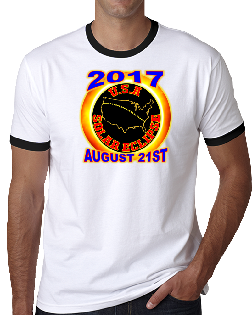 2017 Usa Total Solar Eclipse Star Gazer Tagless Tee T-shirt