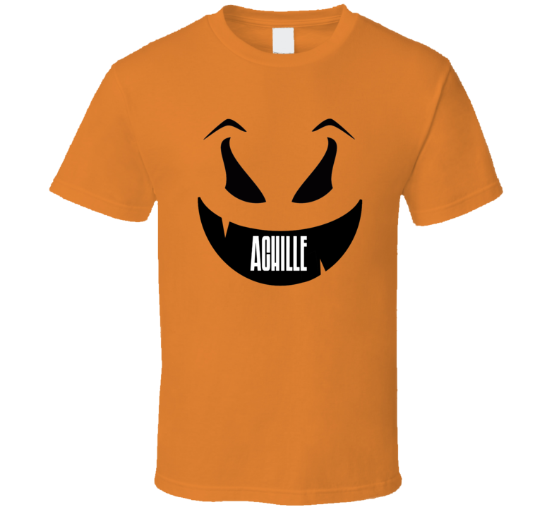 Achille Funny Scary Pumpkin Custom Halloween Name T Shirt