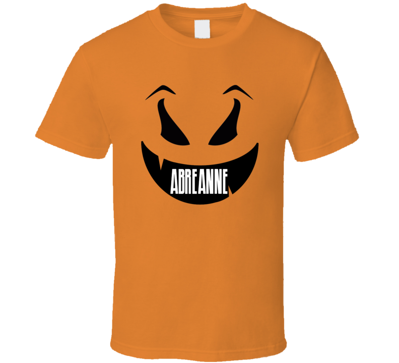 Abreanne Funny Scary Pumpkin Custom Halloween Name T Shirt