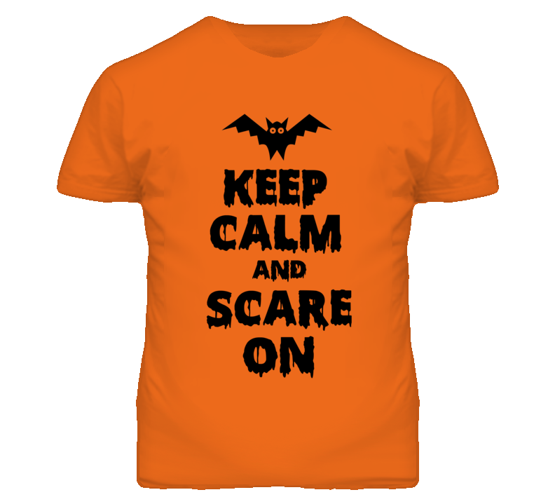 Keep Calm Scare On Bat Orange Halloween Costume T Shirt