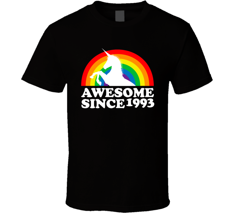 Lgbtq Retro Rainbow Vintage Birth Year Fun Unicorn  1993 T Shirt