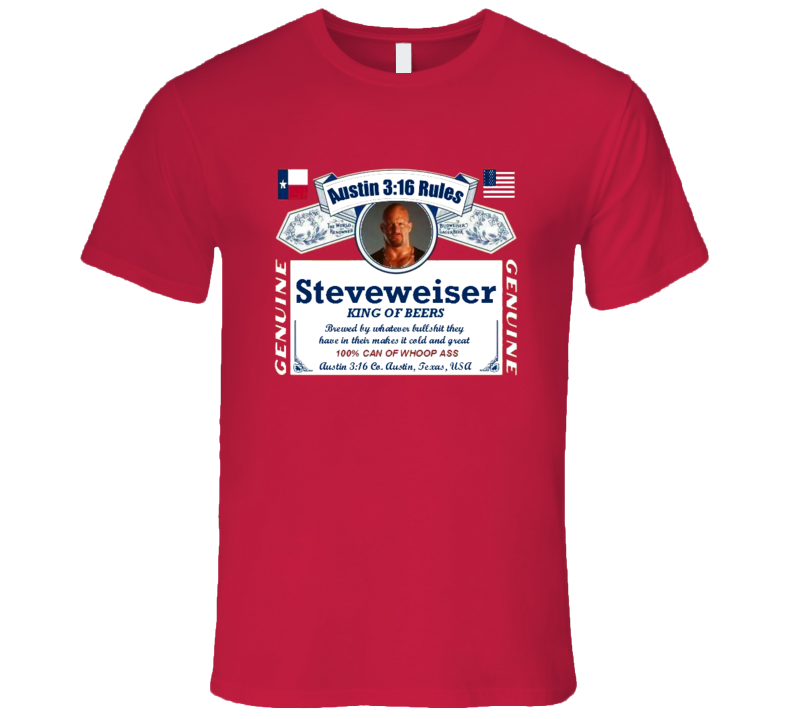 Stone Cold Steve Austin King of Beers Budweiser Classic Retro Rare Wrestling T Shirt Stone Cold Steve Austin King of Beers Budweiser Classic Retro Rare Wrestling T Shirt