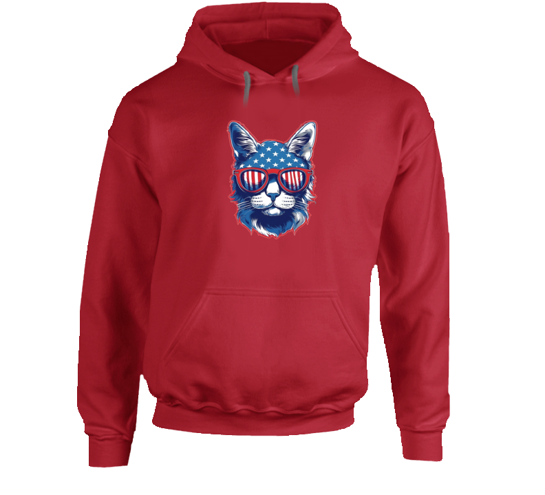 American Patriotic Cat Hoodie American Patriotic Cat Hoodie