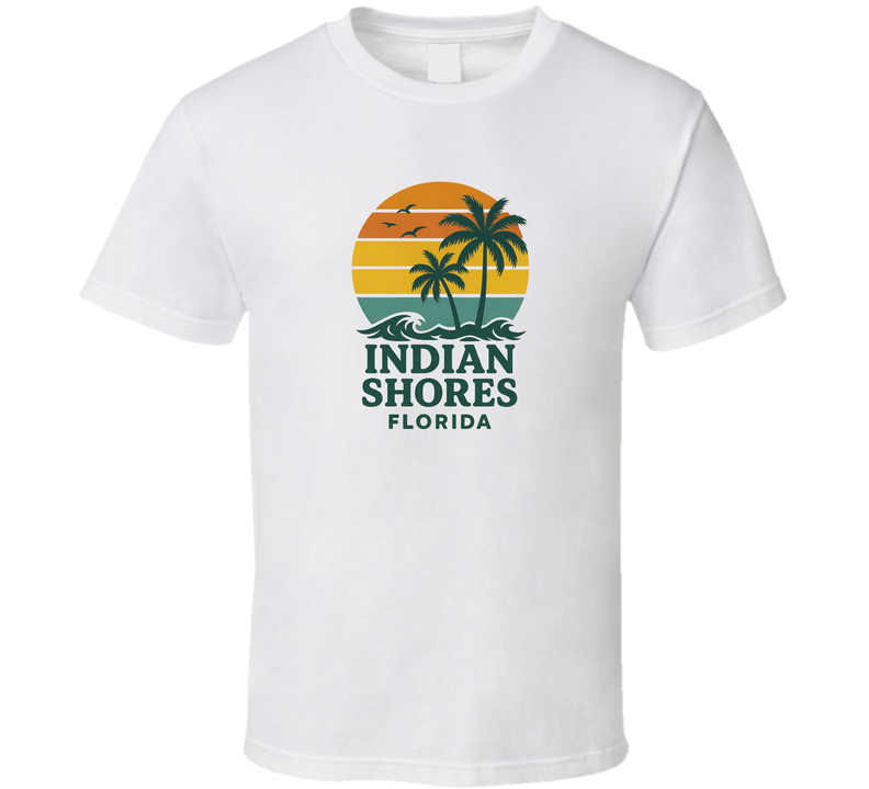 Indian Shores Florida Retro Sunset Palm Tree