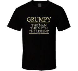Grumpy the Man the Myth the Legend T Shirt Men's T Shirt Papa Grandfather Funny Tee shirt 21696677