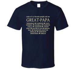 Great Papa customised with Grand Kid Names Gift T Shirt 30498732