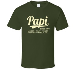 Papi Since Custom Year With Grand Kid Names T Shirt 33510159