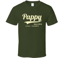 Pappy Since Any Year With Grand Kid Names T Shirt 34272514