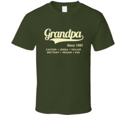 Grandpa Since With Grand Kid Names T Shirt 34445300