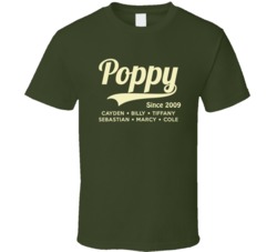Poppy Since Any Year With Personalized Grand Kid Names T Shirt 34464096