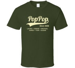 Poppop Since Custom Year Personalized With Grand Kid Names T Shirt 34482714