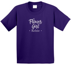 Flower Girl Bridal Party Personalized With Name T Shirt 34503534
