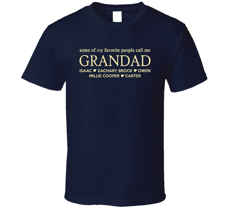 Grandad with Grandkid Names personalized Grandparent gift T Shirt Grandad with Grandkid Names personalized Grandparent gift T Shirt