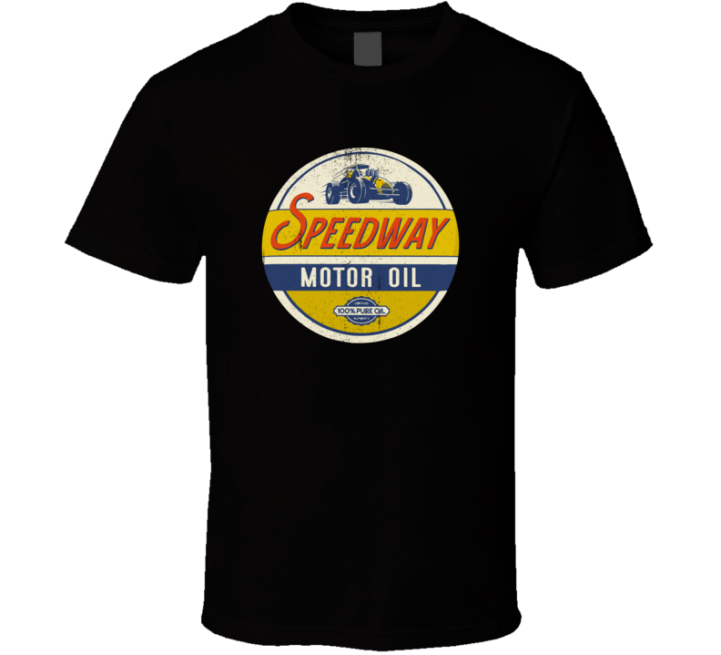 Speedway Vintage Motor Oil Logo Cool Fan Mechanic Gift Worn Look T Shi