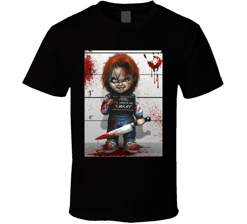 Chucky Cartoon Mugshot  T Shirt