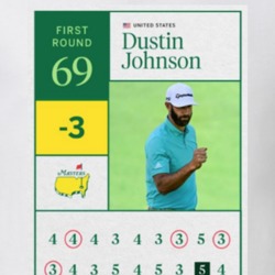 Dustin Johnson First Round Score Card Masters T Shirt 39252272