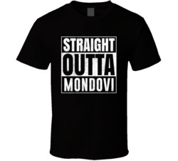 Straight Outta Mondovi Wisconsin City Grunge Parody Cool T Shirt 35899615