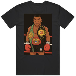 Mike Tyson Boxing Champion Belts Cartoon T Shirt 40340543