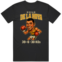 Oscar De La Hoya Caricature Boxing Record T Shirt 40340549