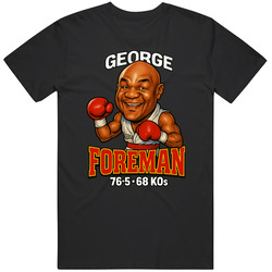George Foreman Caricature Boxing Record T Shirt 40340550