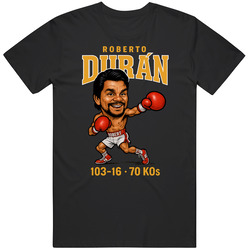 Roberto Duran Caricature Boxing Record T Shirt 40340554