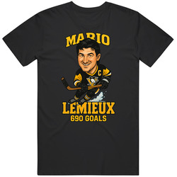 Mario Lemieux 690 Goals Sports Caricature T Shirt 40340571