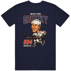 Wayne Gretzky 894 Goals Sports Caricature T Shirt 40340572