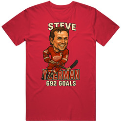 Steve Yzerman 692 Goals Sports Caricature T Shirt 40340574