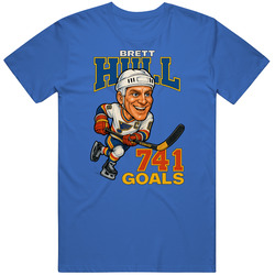 Brett Hull 741 Goals Sports Caricature T Shirt 40340575